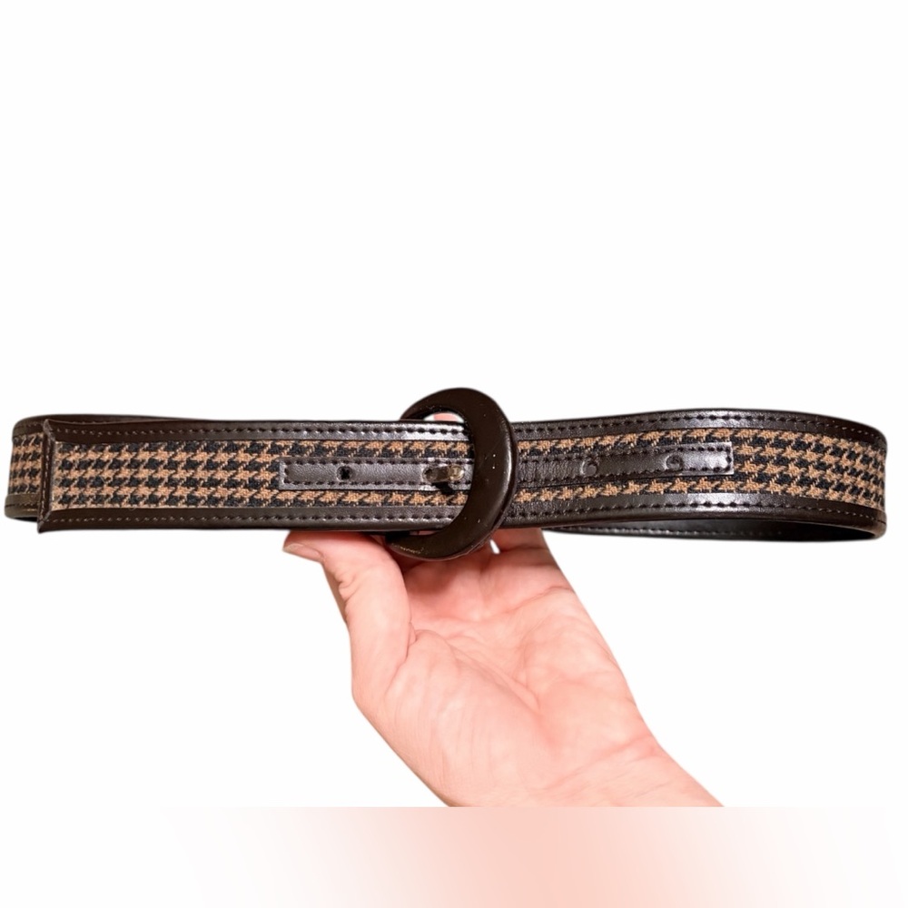 Vintage Oscar de la Renta Stylish Brown Houndstooth Women’s Belt